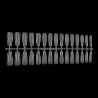 Pointes d'ongles artificielles longues en forme de cercueil, 15 tailles, ultra-fines, avec cuticule pré-polie, finition mate complète, en gel souple pour salon