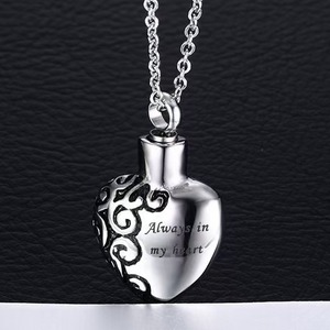 Ciondolo commemorativo a cuore in acciaio inossidabile placcato oro con incastonatura a castone, da <span class=keywords><strong>gioielleria</strong></span> - Product Image 3