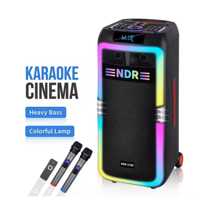 Party Speaker 80W High Quality Portable Wireless With Big LED Light Deep Bass For Outdoor Karaoke DJ Sound System