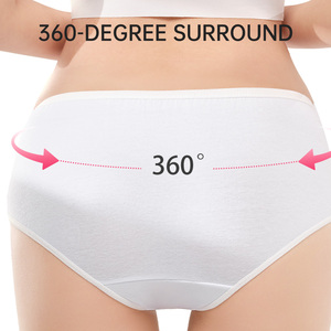 Culottes jetables stériles en coton extensible grande taille pour femmes enceintes, taille mi-basse, pour la récupération post-partum, blanches, lot <span class=keywords><strong>de</strong></span> 4 - Product Image 5