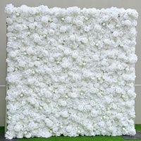 Panel bunga sutra gulung kualitas tinggi 8x8 "kustom 3D/5D bunga mawar buatan latar belakang dekorasi pernikahan latar belakang