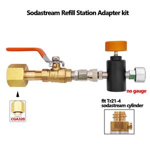 Adaptador de Recarga de Cilindros de CO2 para Estación de Llenado Sodastream, Válvula de Bola W21.8/CGA320 Tr21-4, Herramientas de Aire de Latón para Tanques OEM, Negro + Dorado - Product Image 2