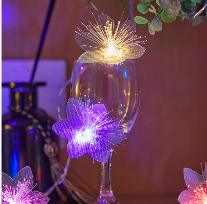 Flower Fiber Optic Light LED Battery