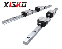 XISKO Bloc de glissière à roulement LinearGuide LMC20 à montage bas, glissière à bride allongée en acier, module CNC linéaire