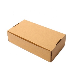 <span class=keywords><strong>Caja</strong></span> de correo de embalaje de flauta electrónica Kraft con impresión de logotipo negro de cartón corrugado personalizado - Product Image 3