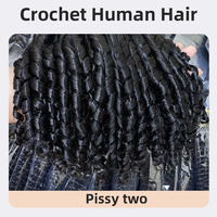 Extensions de cheveux humains bouclés au crochet Pissy Curly 15A, boucles profondes Pixie, cheveux au crochet pré-séparés, tresses miracle sans nœuds