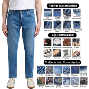 Jeans Homme Personnalisés à Rayures Fines Style Urbain, Coupe Large, Double Genou, Denim Oversize, Rayures Bleues et Blanches, Jean Baggy pour Homme - Product Image 6