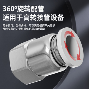 Li Guang Aerodynamics Pneumatic <b>Quick</b> <b>Connector</b> 8mm Nickel Plated Copper Internal Thread Straight Coupler For Air Hoses - Product Image 4