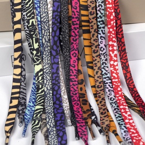 Olian <span class=keywords><strong>Original</strong></span> AJ1AF1 Lacets de chaussures 8mm Polyester plat avec motifs d'animaux imprimés Qualité supérieure Léopard Zèbre Serpent Design - Product Image 6
