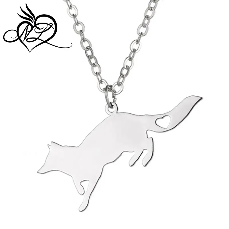 New Fashion Charm Design Sly Fox Stainless Steel Pendant Necklace