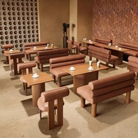 Mobilier de restaurant commercial au design moderne OEM ODM, canapé modulaire, banquette, table à manger, ensemble de chaises pour café et café-bar