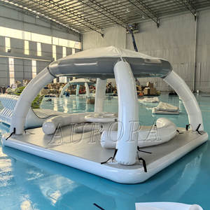 Salon flottant d'île gonflable de conception <span class=keywords><strong>populaire</strong></span> et parc aquatique gonflable d'île flottante pour six personnes - Product Image 3