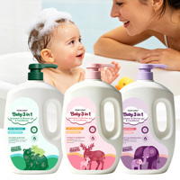 Vente en gros de gel douche 3 en 1 pour enfants, shampoing et après-shampoing pour bébé à la kératine, parfum fruité, doux et hydratant, produit OEM/ODM