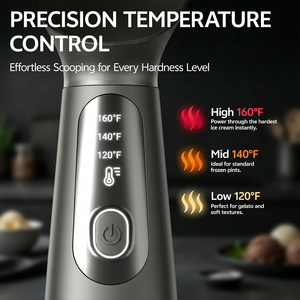 Cuillère à glace électrique OEM à faible MOQ, rechargeable par USB, 2600 mAh, chauffage rapide en 60 secondes, en alliage de zinc, étanche IPX6 - Product Image 4