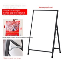 Boîte à lumière LED lumineuse pour affichage, support d'affiche lumineux, panneau lumineux extérieur rechargeable et mobile