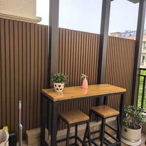 Revêtement extérieur personnalisable en aluminium couleur bois, imperméable, panneau mural rainuré WPC, revêtement 3D en relief <span class=keywords><strong>pour</strong></span> patios - Product Image 5