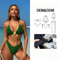Nouveau maillot de bain sexy respirant uni et brillant, ensemble bikini 2 pièces luxueux avec soutien-gorge halter et string pour filles