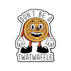 Spilla in lega di zinco smaltata con personaggio dei cartoni animati Don't Be Twatwaffle Fruit Cartoon Cookie, con frase umoristica, distintivo da borsa e risvolto, gioiello regalo - Product Image 6