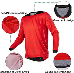 Kunden spezifisches Langarm-Rad trikot für Männer/Frauen Atmungsaktives Fahrrad Motocross Mountain Shirt - Product Image 5