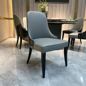 Sedia da Pranzo in Stile Nordico per Hotel e Ristoranti, Laccata Nera, Design Personalizzato, Rivestimento in Pelle, <span class=keywords><strong>Sedie</strong></span> Moderne per Sala da Pranzo - Product Image 1
