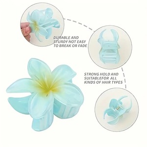 Dolce Plumeria fiore fermacapelli Set elegante Versatile per feste in spiaggia all'aperto grandi mollette per tutti i tipi di capelli - Product Image 4