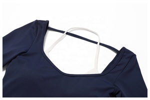 Custom Spring <span class=keywords><strong>Clash</strong></span> of Colors Beautiful Back Yoga Ropa Traje Senior Sense of Hundred Casual Ropa deportiva de manga larga Mujer 8605 - Product Image 3