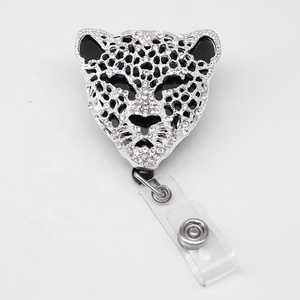 <span class=keywords><strong>Porte</strong></span>-moulinet à tête de panthère Cool en <span class=keywords><strong>strass</strong></span>, <span class=keywords><strong>porte</strong></span>-<span class=keywords><strong>Badge</strong></span> d'identification d'animal - Product Image 4
