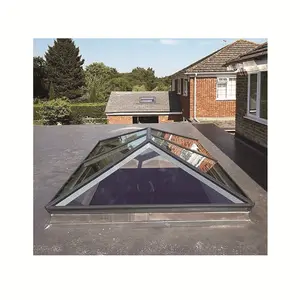 Topwindow 알루미늄 프레임 자동 삼각형 피라미드 Skyview 지붕 창 채광창