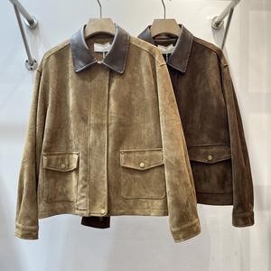 JM-New Eco-Friendly Vintage Lapel Waist-Flatteuse Veste <span class=keywords><strong>Trench</strong></span> en <span class=keywords><strong>daim</strong></span> pour femme - Product Image 1