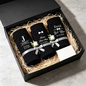 Breathable Cotton for Groomsmen Custom Fashion <b>Socks</b> with Title & Name Fun Best Man Proposal Gift Wedding Party Keepsake - Product Image 2