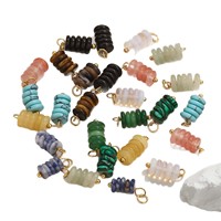 Perles en acier inoxydable et pierre naturelle œil de tigre pour bijoux DIY, perlage artisanale, boucles d'oreilles à aiguille courbée, accessoires pour bracelets