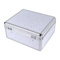 Trousse de Maquillage Professionnelle Rose en Aluminium avec Miroir, Plateaux et Tiroir Inférieur, Motif Étoile Mignon, Boîte de Rangement de Voyage