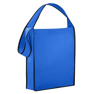 Sac fourre-tout personnalisé en non-tissé avec logo, à soufflet et bandoulière unique, idéal pour les cadeaux promotionnels <span class=keywords><strong>de</strong></span> salons professionnels - Product Image 5