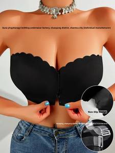 Top Tipo Tubo de Fábrica para Venta Transfronteriza en Amazon, Temu y <span class=keywords><strong>Shein</strong></span>, Popular con Patrón Sólido, Cierre Frontal y Bordes Ondulados para Verano - Product Image 6