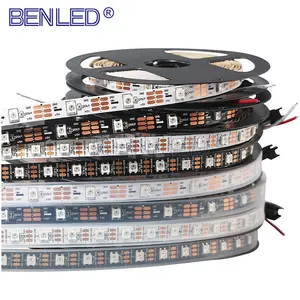 Bande lumineuse LED numérique, rouleau de 5 mètres, ustensile, Flexible, avec contrôleur, rvb, DC 5V, WS2812B SK6812 pixels