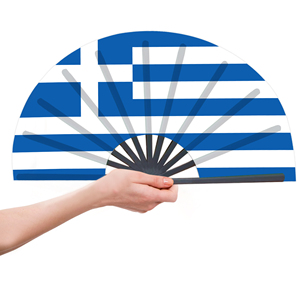 Abanicos Plegables de Bambú con la Bandera de Grecia al por Mayor, Abanico de Mano para Carnaval, Boda, Festival, Fiesta, Agencia de Viajes - Product Image 4