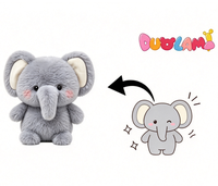 Jouets en peluche personnalisés, éléphant gris doux à long nez pour les cadeaux d'enfants, promotions de vacances, jouets en peluche personnalisés