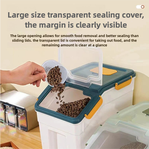 Cat and <span class=keywords><strong>Dog</strong></span> <span class=keywords><strong>Food</strong></span> <span class=keywords><strong>Storage</strong></span> Bucket Plastic Pet <span class=keywords><strong>Food</strong></span> <span class=keywords><strong>Container</strong></span> para armazenamento conveniente - Product Image 2