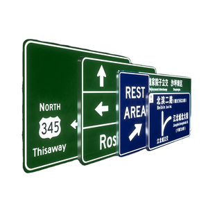 Ensemble de panneaux de signalisation routière réfléchissants personnalisés - Conformes aux normes MUTCD/GB 5768, panneaux de signalisation routière en aluminium pour la navigation routière - Product Image 1