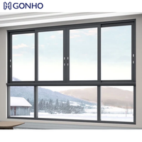 GONHO Fenêtre coulissante moderne en aluminium gris noir à bon prix Fenêtres en alliage imperméable pour maisons Persienne horizontale pour villas