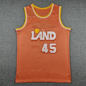 Unisexe Jeunesse Cleveland <span class=keywords><strong>Donovan</strong></span> <span class=keywords><strong>Mitchell</strong></span> # <span class=keywords><strong>Maillot</strong></span> de basket-ball cousu Orange City Edition 45, séchage rapide, respirant, en maille - Product Image 2