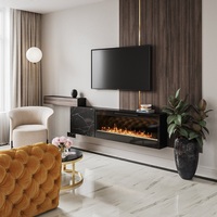 Nuevo diseño moderno TV soporte chimenea montado en la pared Led llama decorativa chimenea negro inteligente vapor agua fuego pozo