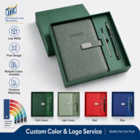 Ensemble cadeau carnet et stylo en cuir PU avec logo personnalisé, couleur Pantone assortie, journal d'affaires haut de gamme pour étudiants, boîte cadeau, faible MOQ