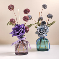 Diffuseur de parfum d'intérieur à bâtonnets d'huiles essentielles, décor floral séché, sans flamme, longue durée, pour aromathérapie