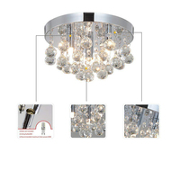 Petit lustre en cristal LED, luminaire suspendu au plafond avec base en fer de style européen, montage en surface pour couloir