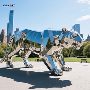 Onlyart Factory Profession Design et Statue de tigre géante en acier inoxydable en métal moderne sur mesure pour les projets de <span class=keywords><strong>zoo</strong></span> - Product Image 4
