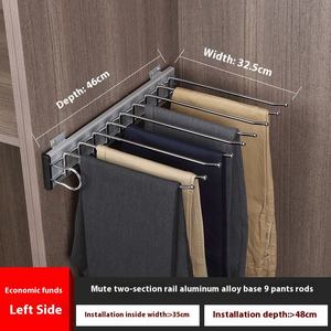 Porte-pantalons télescopique multifonctionnel pour armoire, double rangée, glissière supérieure intérieure, rail coulissant, sous-armoire extractible, directement de l'usine, pour les foyers - Product Image 6