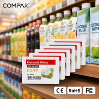COMPAX Label Harga Elektronik (ESL) Kertas E Warna 3.5 Inci dengan Tampilan Barcode, Bersertifikasi CE FCC RoHS, Label Rak Digital untuk Toko Kelontong