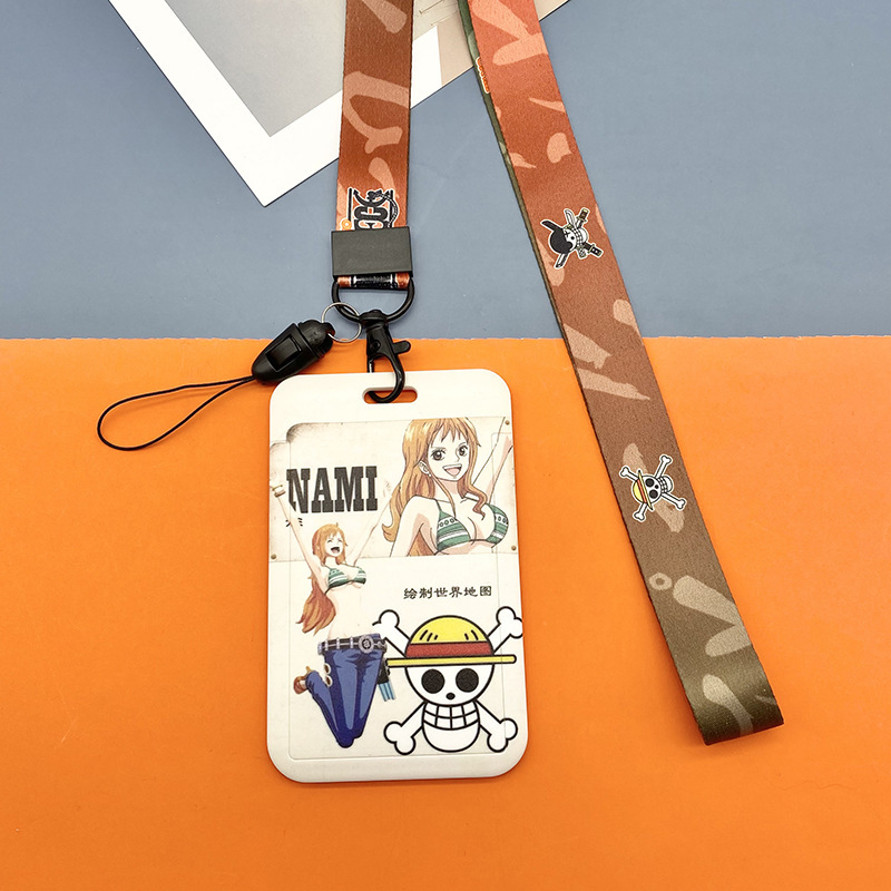 Name ID Badge Card Cover Anime Cool Cartoon One Luffy Piece Card Holder Lanyards Campus Student Anti-Lost Pendant Card Case Image 5