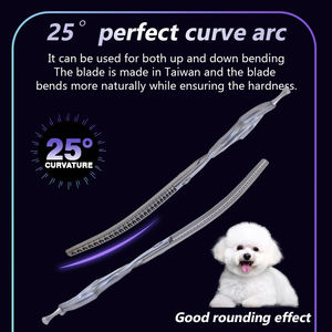 Yijiang Profissional 7.5 Polegada VG10 Pet Grooming Curvo Chunker Tesoura Com Pente Dentes Cão Natural Tesouras Tijeras Para Perros - Product Image 4